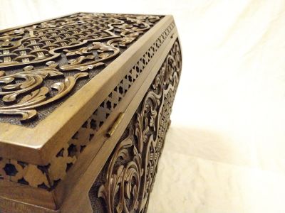 Bombeli Hasır İşlemeli Çeyiz Sandığı - 6
