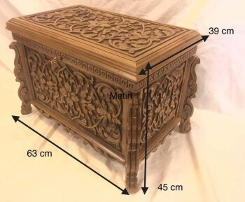 Ahşap Oyma Nişan Sandığı - 6