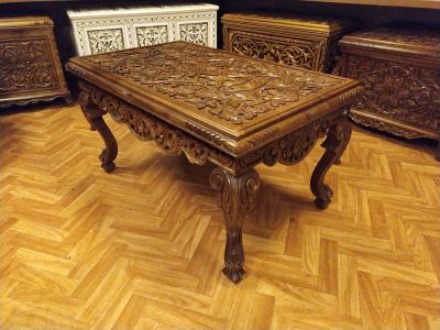 CEVİZ OYMA SALON SEHPASI - 2