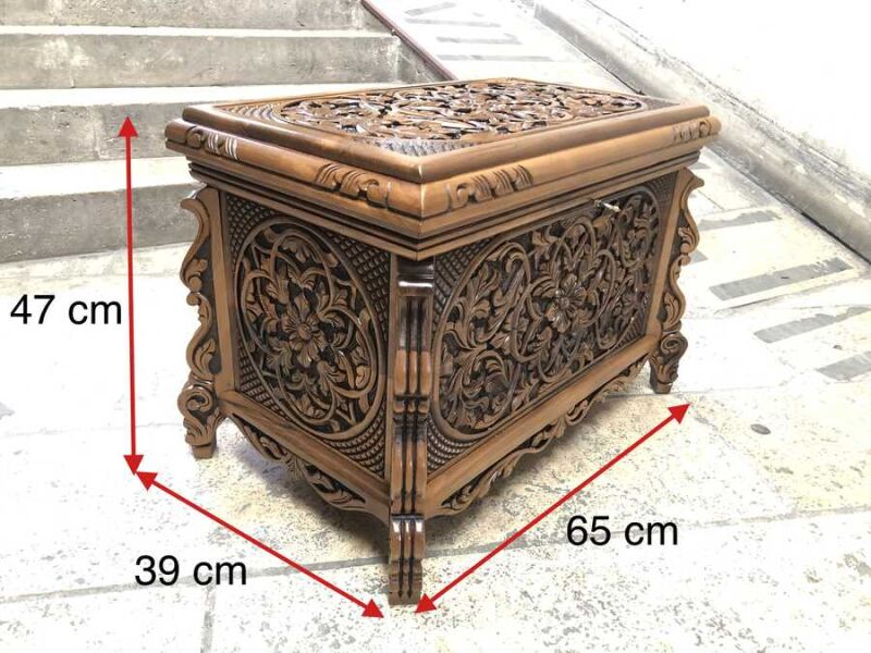 Ceviz Oyma Nişan Sandığı - Sehpa - 4
